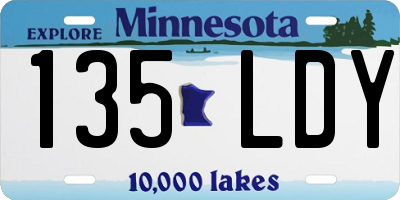 MN license plate 135LDY
