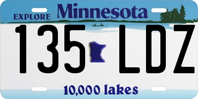 MN license plate 135LDZ