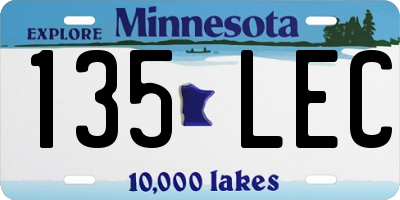 MN license plate 135LEC