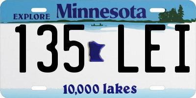 MN license plate 135LEI