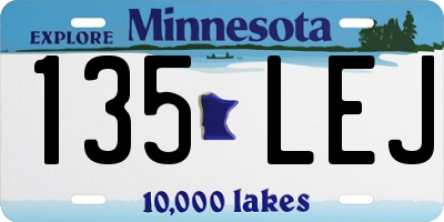 MN license plate 135LEJ