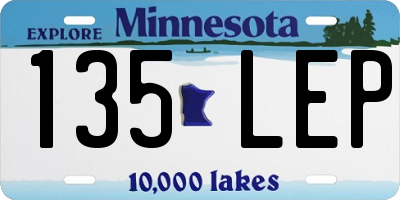 MN license plate 135LEP
