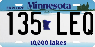 MN license plate 135LEQ