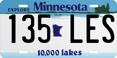 MN license plate 135LES