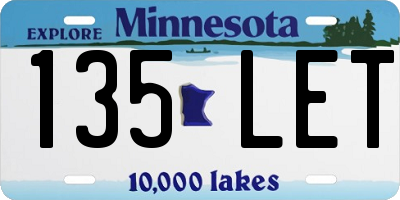 MN license plate 135LET