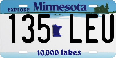MN license plate 135LEU