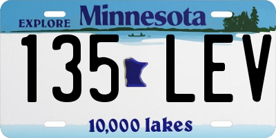 MN license plate 135LEV