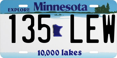 MN license plate 135LEW