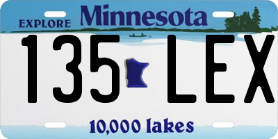 MN license plate 135LEX