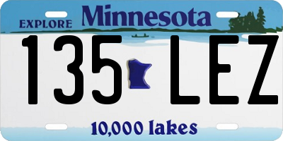 MN license plate 135LEZ