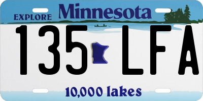 MN license plate 135LFA