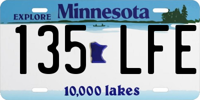 MN license plate 135LFE