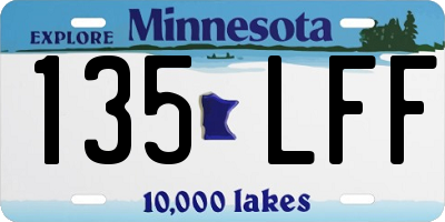 MN license plate 135LFF