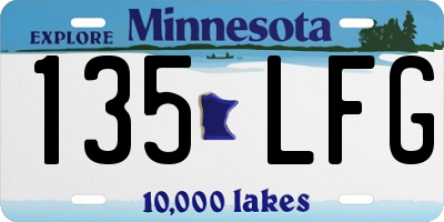 MN license plate 135LFG