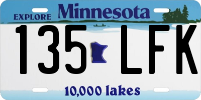 MN license plate 135LFK