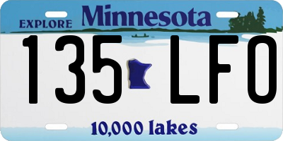 MN license plate 135LFO