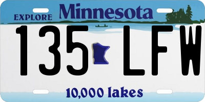 MN license plate 135LFW