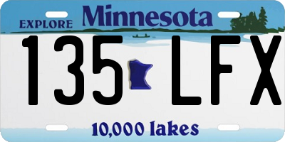 MN license plate 135LFX