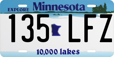 MN license plate 135LFZ