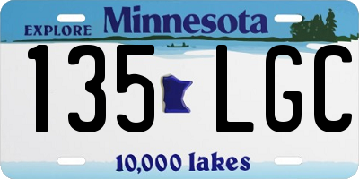 MN license plate 135LGC