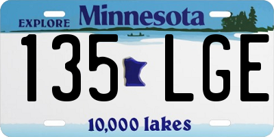 MN license plate 135LGE