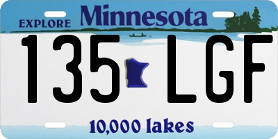 MN license plate 135LGF