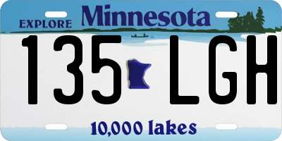 MN license plate 135LGH