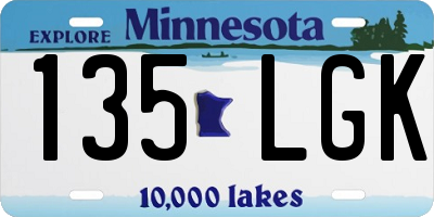 MN license plate 135LGK