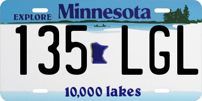 MN license plate 135LGL
