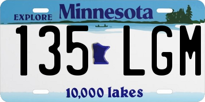 MN license plate 135LGM