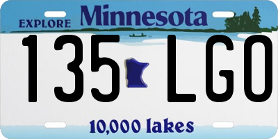 MN license plate 135LGO