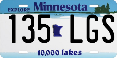 MN license plate 135LGS