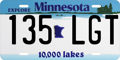 MN license plate 135LGT