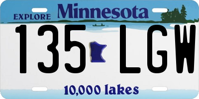 MN license plate 135LGW