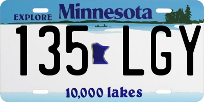 MN license plate 135LGY