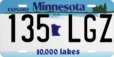 MN license plate 135LGZ