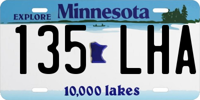 MN license plate 135LHA
