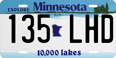 MN license plate 135LHD