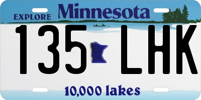MN license plate 135LHK