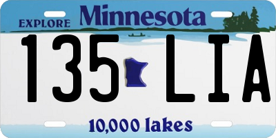 MN license plate 135LIA