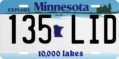 MN license plate 135LID