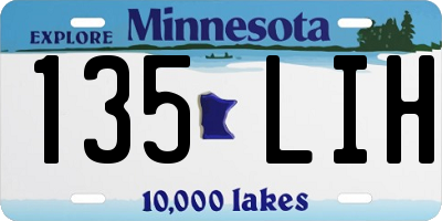 MN license plate 135LIH