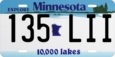 MN license plate 135LII