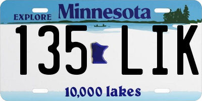 MN license plate 135LIK