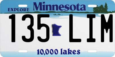MN license plate 135LIM