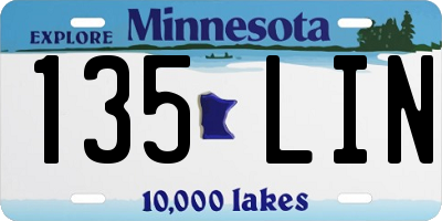 MN license plate 135LIN