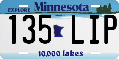 MN license plate 135LIP