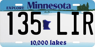 MN license plate 135LIR