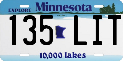 MN license plate 135LIT