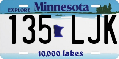 MN license plate 135LJK
